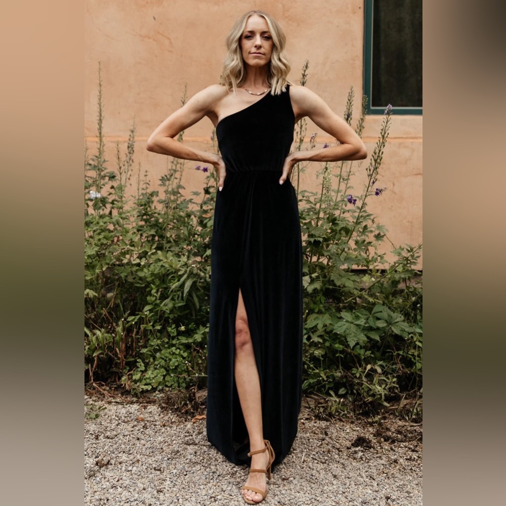 Baltic Born Tatiana Velvet One Shoulder Dress S